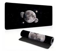 Extended Large Mouse Pad Black Moon Painting Big Gaming Mouse Mat XXL Non-Slip Water-Resistant Rubber Base Computer Keyboard Mat Full Desk Mousepad 3D Pattern Keyboard Mat 31.5x11.8x0.12 inch 0A0-248