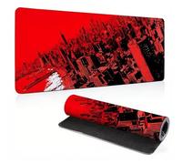 Extended Large Mouse Pad City Red Painting Big Gaming Mouse Mat XXL Non-Slip Water-Resistant Rubber Base Computer Keyboard Mat Full Desk Mousepad 3D Pattern Keyboard Mat 31.5x15.7x0.12 inch 0A0-60