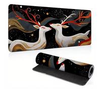 Extended Large Mouse Pad Deer Dream Painting Big Gaming Mouse Mat XXL Non-Slip Water-Resistant Rubber Base Computer Keyboard Mat Full Desk Mousepad 3D Pattern Keyboard Mat 31.5x15.7x0.12 inch 0A0-503