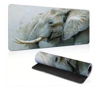 Extended Large Mouse Pad Elephant Africa-2 Painting Big Gaming Mouse Mat XXL Non-Slip Water-Resistant Rubber Base Computer Keyboard Mat Full Desk Mousepad 3D Pattern 31.5x15.7x0.12 inch 0A0-104