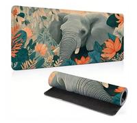 Extended Large Mouse Pad Elephant Jungle Painting Big Gaming Mouse Mat XXL Non-Slip Water-Resistant Rubber Base Computer Keyboard Mat Full Desk Mousepad 3D Pattern 31.5x15.7x0.12 inch 0A0-103