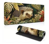 Extended Large Mouse Pad Hedgehog Plant Painting Big Gaming Mouse Mat XXL Non-Slip Water-Resistant Rubber Base Computer Keyboard Mat Full Desk Mousepad 3D Pattern 31.5x15.7x0.12 inch 0A0-98