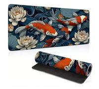 Extended Large Mouse Pad Koi Japan-2 Painting Big Gaming Mouse Mat XXL Non-Slip Water-Resistant Rubber Base Computer Keyboard Mat Full Desk Mousepad 3D Pattern Keyboard Mat 31.5x11.8x0.12 inch 0A0-388