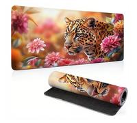 Extended Large Mouse Pad Leopard Animal Painting Big Gaming Mouse Mat XXL Non-Slip Water-Resistant Rubber Base Computer Keyboard Mat Full Desk Mousepad 3D Pattern 31.5x11.8x0.12 inch 0A0-18