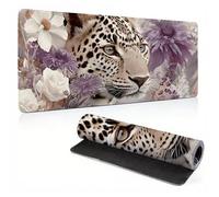 Extended Large Mouse Pad Leopard Brown Painting Big Gaming Mouse Mat XXL Non-Slip Water-Resistant Rubber Base Computer Keyboard Mat Full Desk Mousepad 3D Pattern 31.5x11.8x0.12 inch 0A0-15