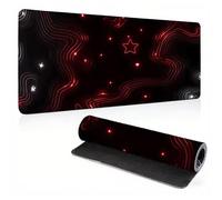 Extended Large Mouse Pad Red Star Painting Big Gaming Mouse Mat XXL Non-Slip Water-Resistant Rubber Base Computer Keyboard Mat Full Desk Mousepad 3D Pattern Keyboard Mat 31.5x15.7x0.12 inch 0A0-259