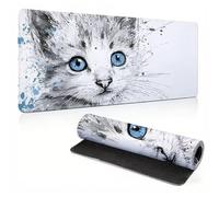 Extended Large Mouse Pad Simple Cat Painting Big Gaming Mouse Mat XXL Non-Slip Water-Resistant Rubber Base Computer Keyboard Mat Full Desk Mousepad 3D Pattern Keyboard Mat 31.5x15.7x0.12 inch 0A0-379