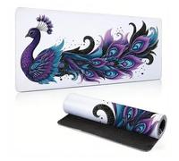 Extended Large Mouse Pad White Peacock Painting Big Gaming Mouse Mat XXL Non-Slip Water-Resistant Rubber Base Computer Keyboard Mat Full Desk Mousepad 3D Pattern Keyboard Mat 31.5x15.7x0.12 inch 0A0-7