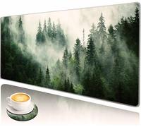 Extended Large Mouse Pad with Coaster 31.5x11.8 Long XL Mousepad Desk Mat for Keyboard and Mouse, Waterproof Non-Slip Desk Pad, Office Essentials Desk Accessories for Home Office-Forest