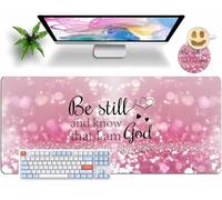 Extended Large Mouse Pad with Coaster 35.4x15.7 Long XL Mousepad Desk Mat for Keyboard and Mouse, Waterproof Non-Slip Desk Pad, Office Essentials Desk Accessories for Home Office - Christian Bible