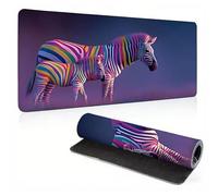 Extended Large Mouse Pad Zebra Color Painting Big Gaming Mouse Mat XXL Non-Slip Water-Resistant Rubber Base Computer Keyboard Mat Full Desk Mousepad 3D Pattern Keyboard Mat 31.5x11.8x0.12 inch 0A0-12