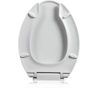 Extended-Length Toilet Seat with Soft-Close Mechanism, Featuring A Quick-Release Commercial-Grade White Plastic Lid