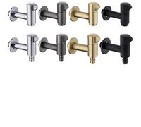 Extended Long Brass Washing Machine Faucet Wall Mounted Single Cold Water G1/2 Outdoor Garden Bathroom Corner Mop Pool Tap(Gold Washing Short B)