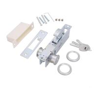Extended Mortice Hook Door Lock with Double Open Safety Mechanism, Zinc Alloy and Aluminum Construction for 50-55mm Storefront, Office and Main Entrance Doors, Includes Three Keys, Silver