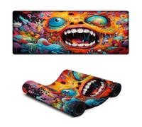 Extended Mouse Pad Colorful Psychedelic Miracles Happen Computer Keyboard Mouse Mat 30x80cm Table Pad with Non Slip Base And Stitched Edge for OfficeGaming