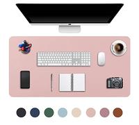 DOBAOJIA Extended Mouse Pad Mat XXL Desk Pad Large Desk Mat 35.4" X 16.9" Desk Blotter Writing Pad for Laptop/Office/Home, PU Leather Waterproof +Suede Non-Slip 90 x 43cm (Pink)