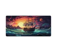 Extended Mousepad A Photo of Pirate Ship in The Space Field in The Style Extra Large Mouse Mat 40x90cm Large Desk Pad for Computer Laptop Office Home And Travel