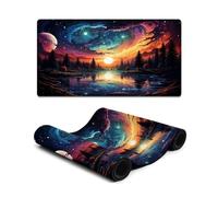 Extended Mousepad Colorful Landscape Under The Planet Computer Keyboard Mouse Mat 40X75cm Keyboard Pad Non-Slip Rubber Base-Smooth Cloth Surface
