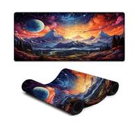 Extended Mousepad Colorful Landscape Under The Planet Computer Keyboard Mouse Mat 40x90cm Keyboard Pad Non-Slip Rubber Base-Smooth Cloth Surface