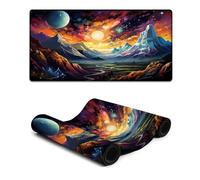 Extended Mousepad Colorful Landscape Under The Planet Stitched Edges Mouse Pad Improved Precision And Speedrubber Base for Stable Grip on Smooth Surfaces 30x60cm