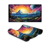 Extended Mousepad Colorful Landscape Under The Planet Stitched Edges Mouse Pad Improved Precision And Speedrubber Base for Stable Grip on Smooth Surfaces 40X75cm