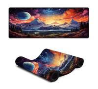 Extended Mousepad Colorful Landscape Under The Planet Stitched Edges Mouse Pad Improved Precision And Speedrubber Base for Stable Grip on Smooth Surfaces 30x80cm