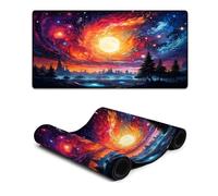Extended Mousepad Colorful Landscape Under The Planet Stitched Edges Mouse Pad Improved Precision And Speedrubber Base for Stable Grip on Smooth Surfaces 30x60cm