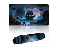 Extended Mousepad Sailing Pirate Ship Computer Keyboard Mouse Mat 40X75cm Large Desk Pad with Non-slip Base for Home Office Computer Laptop