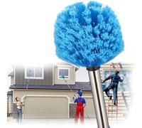 Extended Reach Cobweb Duster with 8-Foot Pole - Medium Bristle Brush for Ceiling, Wall, and Indoor/Outdoor Cleaning, Lightweight Stainless Steel (10FT)