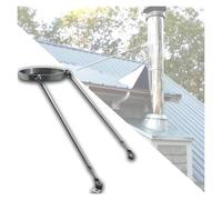 Extended Roof Bracket Supports Chimney Stove, Custom Roof Vent Pipe Fixing Brackets for Log Cabin/Boiler Room/Warehouse, Weatherproof Stainless Steel(Hoop Dia 5 1/8"(13.0cm))