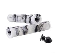 Extended Rubber Bicycle Handlebar Grips, Shock-Absorbing & Non-Slip, Soft TPR Material, 22.2 mm Fit for Bikes and Scooters, 16.5 cm Length, Pack of 2(Black and White)