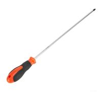 Extended Screwdriver 16.1 Inch Long with Rubber Handle for Hard-to-Reach Areas, Chromium Vanadium Alloy Steel, Cross & Slotted, 2-Piece Set(Cross Screwdriver)