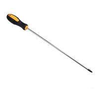 Extended Screwdriver 16.1 Inch Long with Rubber Handle, Slotted and Cross Head, Chromium Vanadium Alloy Steel for Hard-to-Reach Areas(2pcs Set)