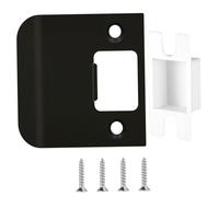 Extended Strike Plate 2-1/4" x 2-1/4" Heavy Duty Door Latch Plate with Reinforced Screws Extender Lip Latch Striker for Exterior/Interior Door Strike