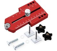 Extended Thin Ripping Jig Aluminum Alloy Metric Inch Woodworking Guide Jig for Table Saw Router Band Saw Miter T Tracks Wide Compatibility Robust Structure Easy to Use (Red)
