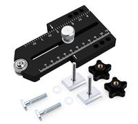 Extended Thin Ripping Jig Aluminum Alloy Metric Inch Woodworking Guide Jig for Table Saw Router Band Saw Miter T Tracks (Black)