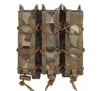 Extended Triple 9mm Magazine Holster,Tactical MOLLE Quick Pull Pistol Magazine Pouch, SMG PALS Malice Clip for .45/ MP5/ MP7