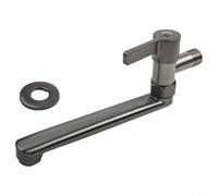 Extended Wall Mounted Kitchen Tap Cold Water Only 4-Point Rotatable Single Handle 304 Stainless Steel Mop Pool Sink Faucet 20cm/25cm/30cm Length (20cm)
