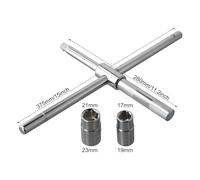 Extended Wheel Nut Wrench for Automotive Use - 4-Position Adjustable Wrench Set, 375 mm (15 in), High-Strength Alloy, Rust-Resistant, Non-Slip Handle