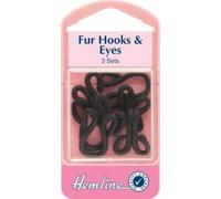 Extenders 538D, Fur Hooks & Eyes Black. Size 3. 3 Sets.H402.B