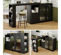 Extending 360° Swivel Bar & Dining Table Modern Black Design Space-Saving 120 x 40 x 97 cm Versatile for Kitchen & Living Room Stylish & Functional Furniture