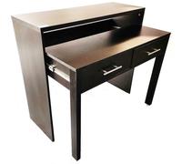 Extending Computer Desk with 2 Drawers Console Dressing Table Gr8 Home Black One Size