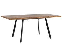 Extending Dining Table 140/180 x 90 cm Light Wood and Black HARLOW