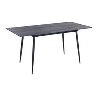 Modern Extending Dining Table 120/160 x 80 cm Kitchen Furniture MDF Top Steel Legs Grey and Black Gelanda