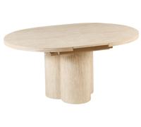 Extending Dining Table MORAINE Travertine Effect 120 cm 120/160 cm