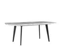 Extending Dining Table MOSBY Grey Marble 160/200 cm 90 cm