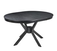 Extending Dining Table TYMIS Black Oak 107/137 cm 107 cm