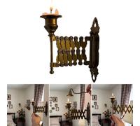Extending Taper Candle Holder, Antique Wall-Mounted Piano Candlestick Sconce, Aged Brass Candle Display Metal Candlestick for Cozy Nights, Wall Candle Holder for Living Room, Fireplace, Bedroom