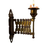 Extending Taper Candle Holder, Vintage Wall-Mounted Brass Candlestick, Accordion Sconce for Living Room and Bedroom Decor
