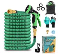 Extensible Garden Hose, 60 m, Flexible & Automatic Retractable Water Hose, 10 Jet Types, TPE 2500D, Metal Connector, Professional for Agriculture, Industry, Large Areas